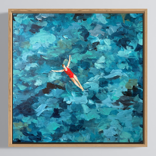 Red Swimmer  14" x 14"